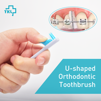 2020 New Arrival y-kelin w kształcie litery U ortodontyczna szczoteczka do zębów miękkie włosie ortodoncja szczoteczka do zębów brace szczoteczka do zębów mała głowa 3